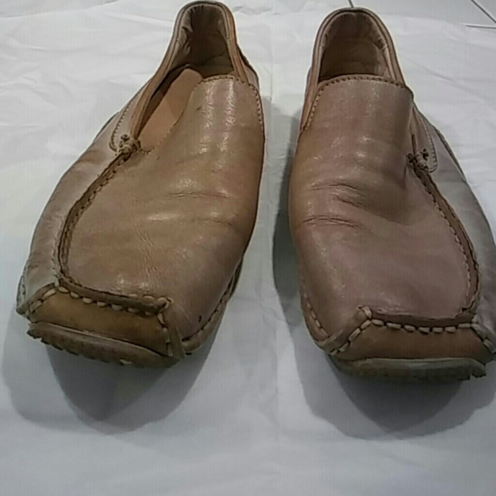 Taupe moccasins. Very comfortable.